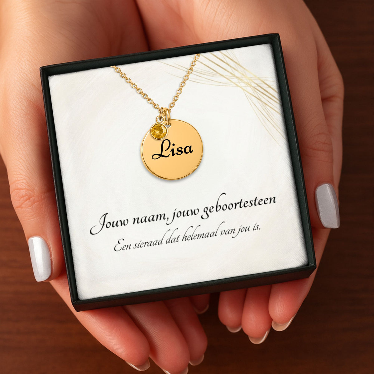 Coin Necklace with Birthstone