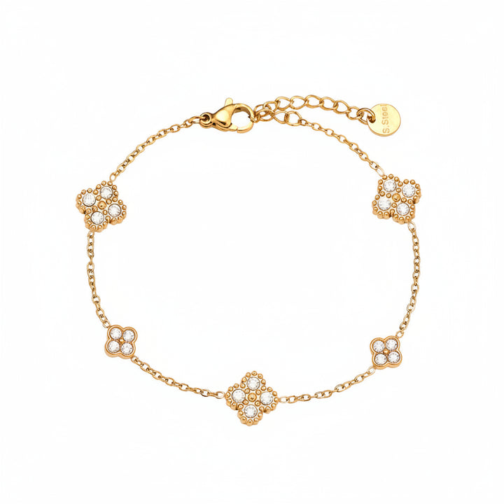 Zirconia Clover Bracelet | Gold or Silver