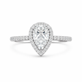Pear Halo Ring | 925 Sterling Silver