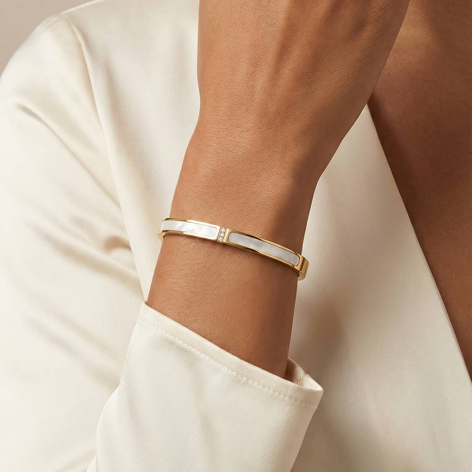 Gold Mother of Pearl Bangle
