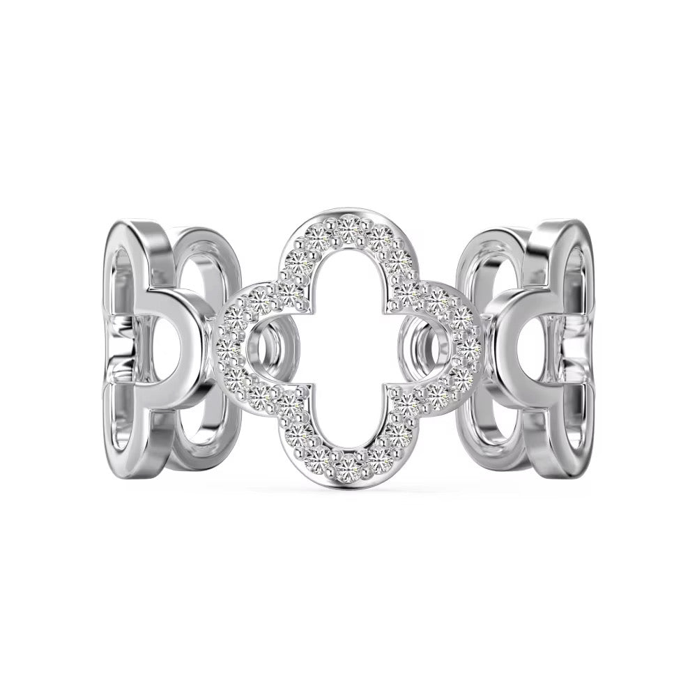 Clover Zirconia Ring | 925 Sterling Silver
