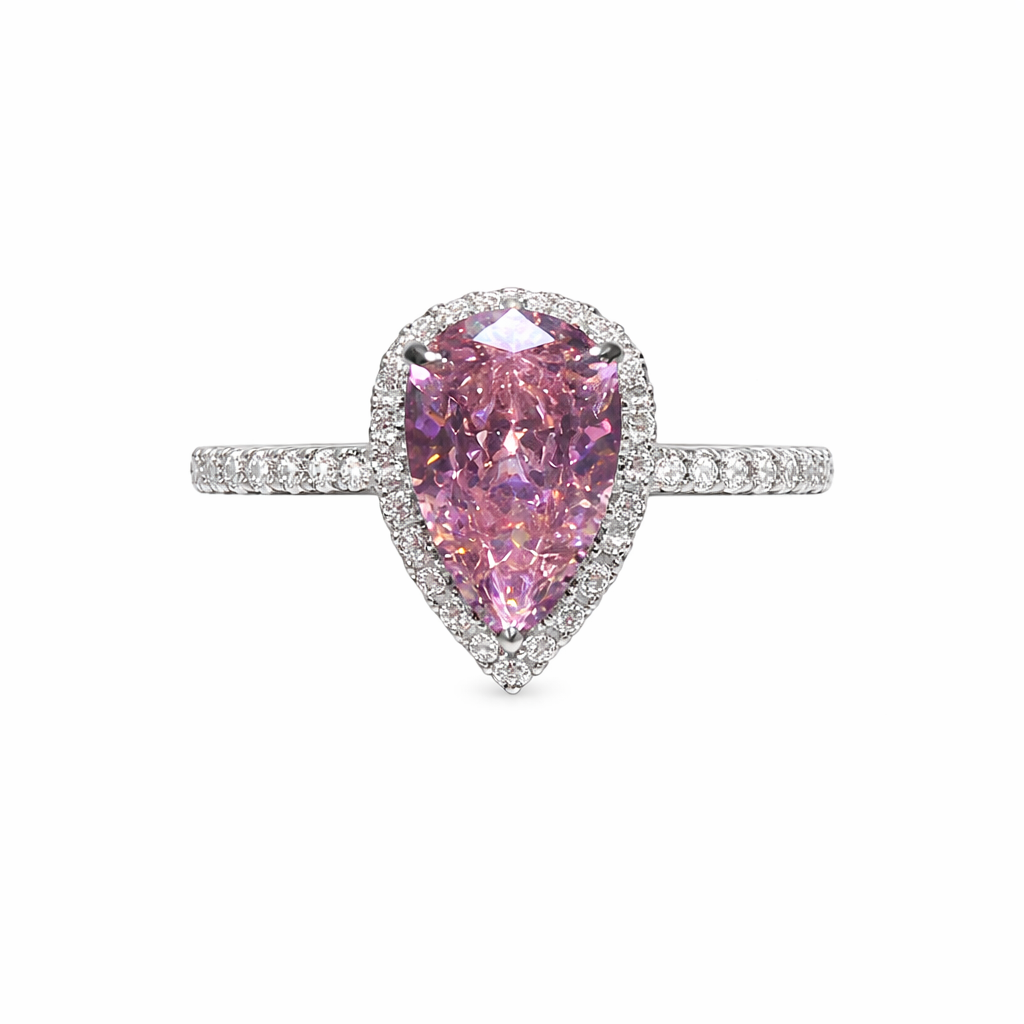 Pink Pear Ring | 925 Sterling Silver