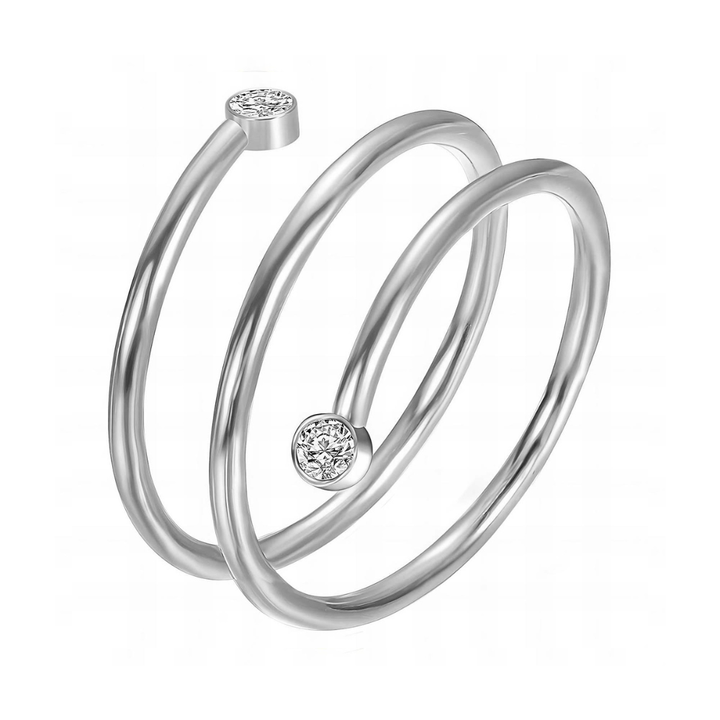 Diamond Spiral Ring | Gold or Silver