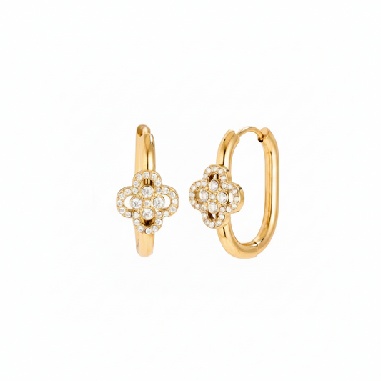 Clover Zirkonia Hoop Oorbellen