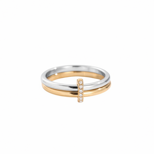 Dubbele Zirkonia Ring
