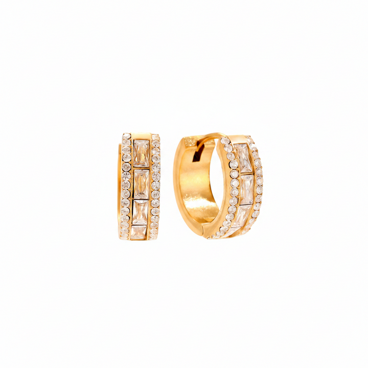 Zirconia Baguette Hoops
