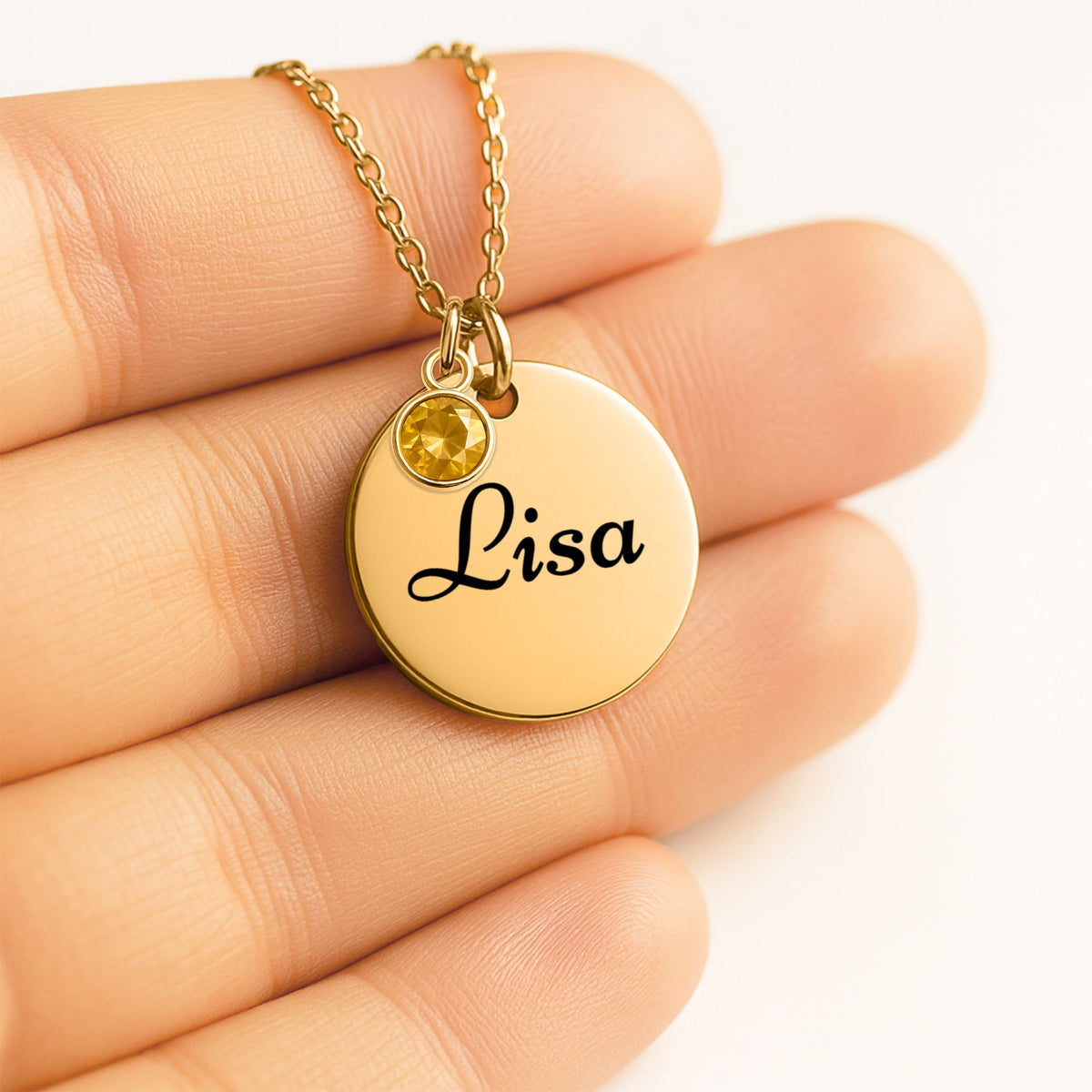Coin Necklace with Birthstone