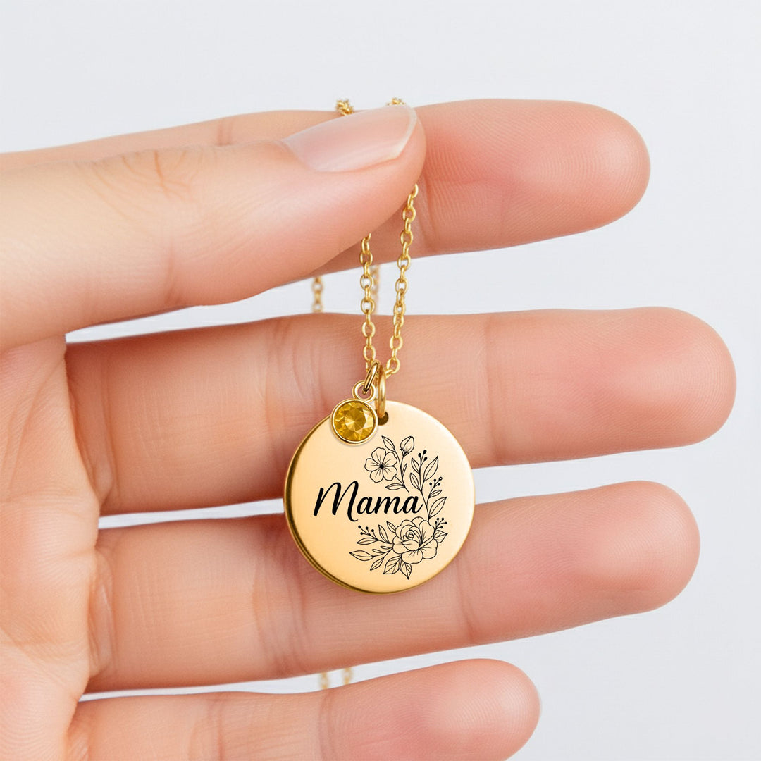 Muntketting met geboortesteen voor mama