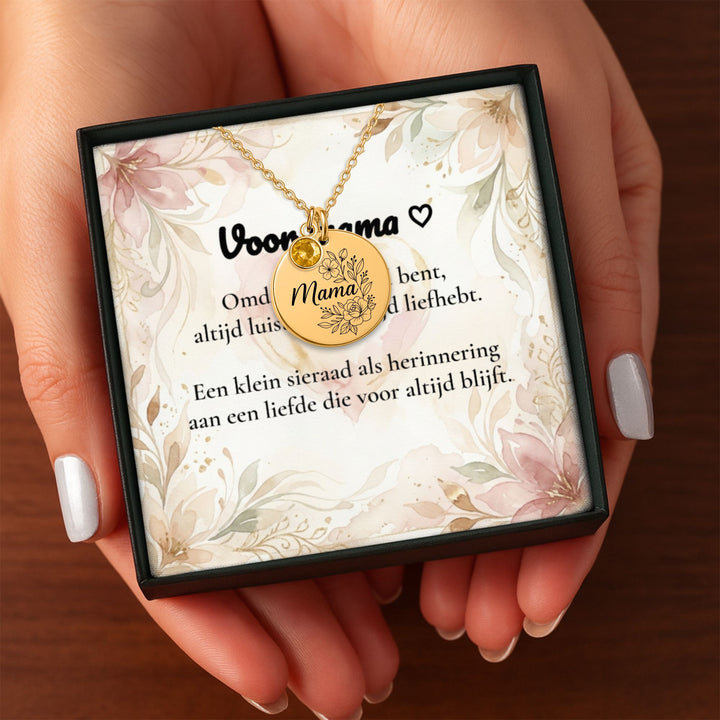 Muntketting met geboortesteen voor mama