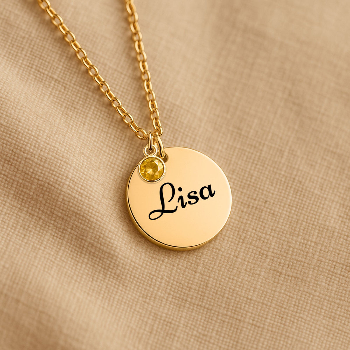 Coin Necklace with Birthstone