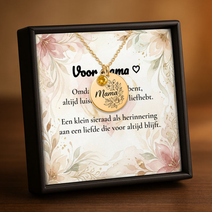 Muntketting met geboortesteen voor mama