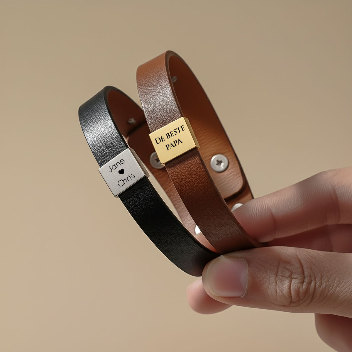 Premium Leren Papa Armband