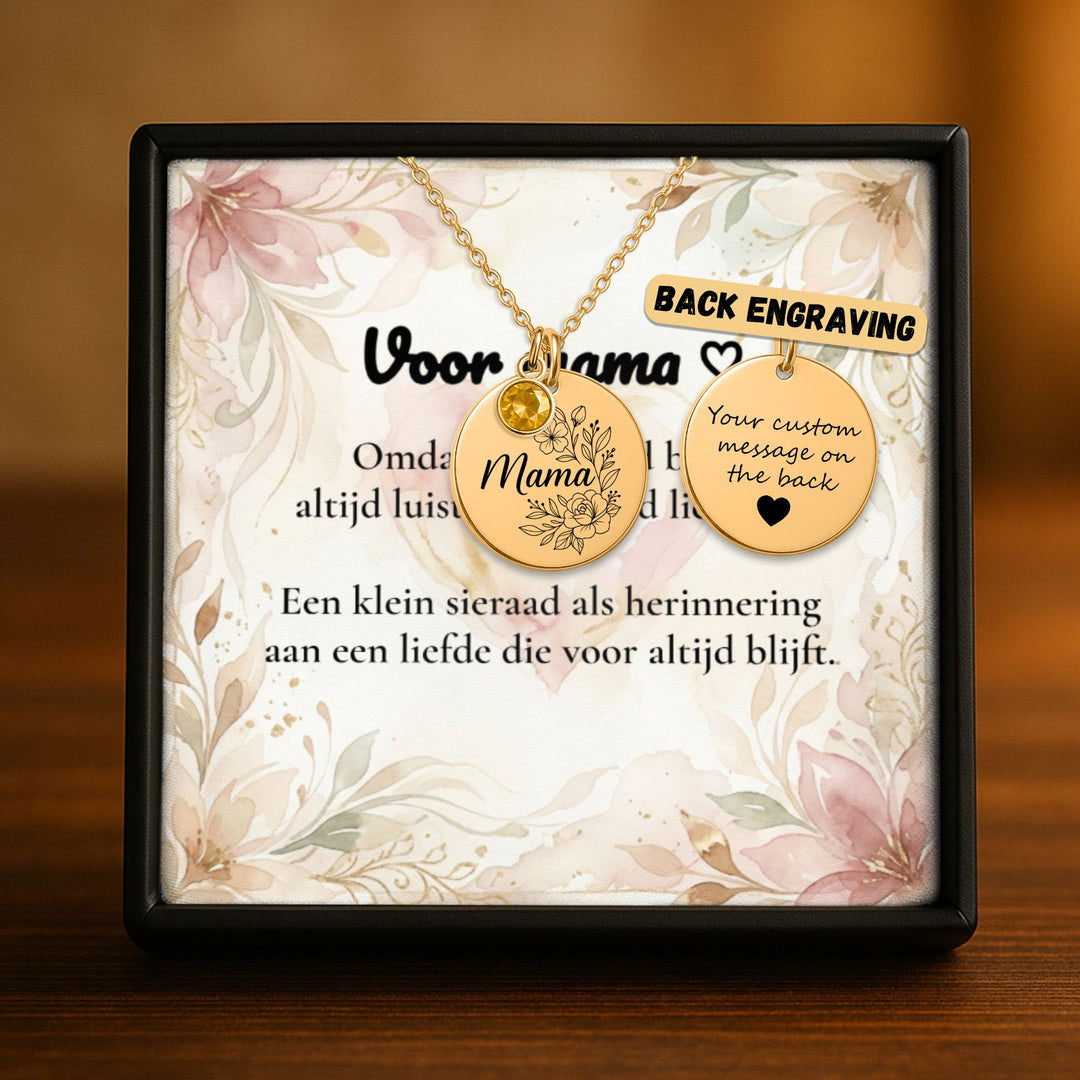 Muntketting met geboortesteen voor mama