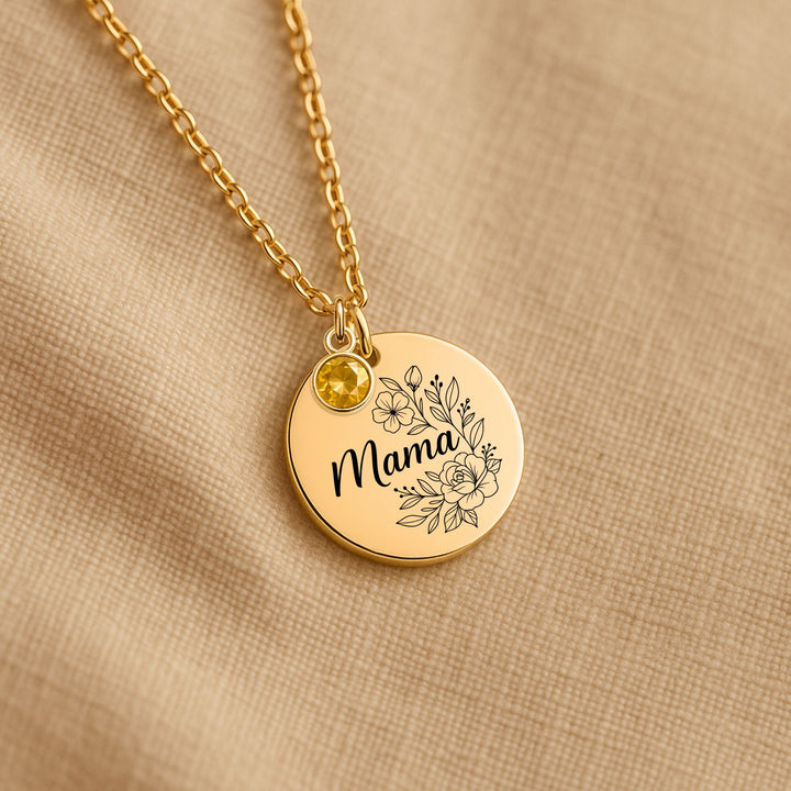 Muntketting met geboortesteen voor mama