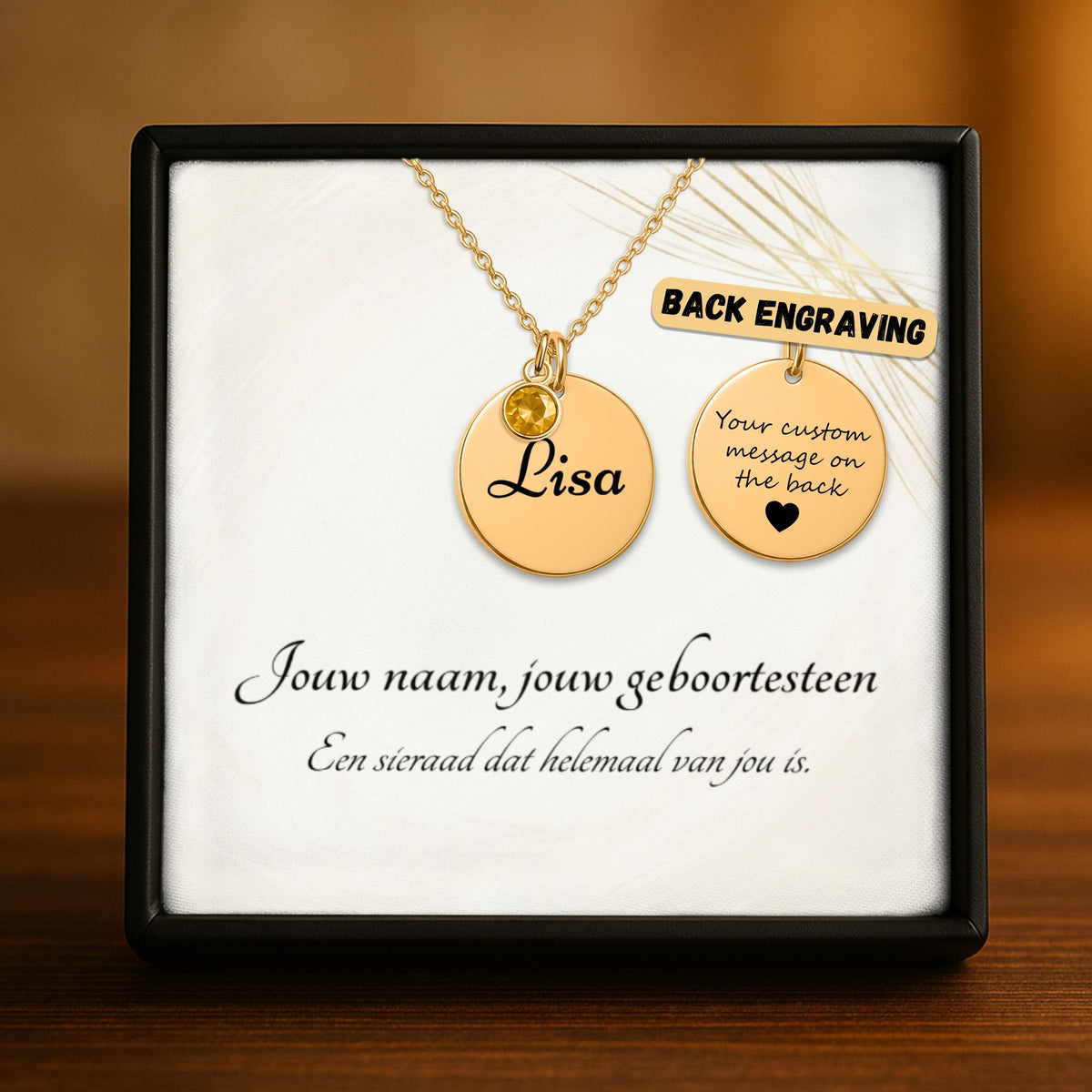 Coin Necklace with Birthstone