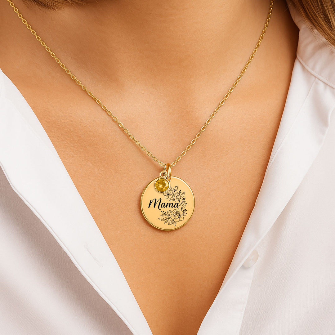 Muntketting met geboortesteen voor mama
