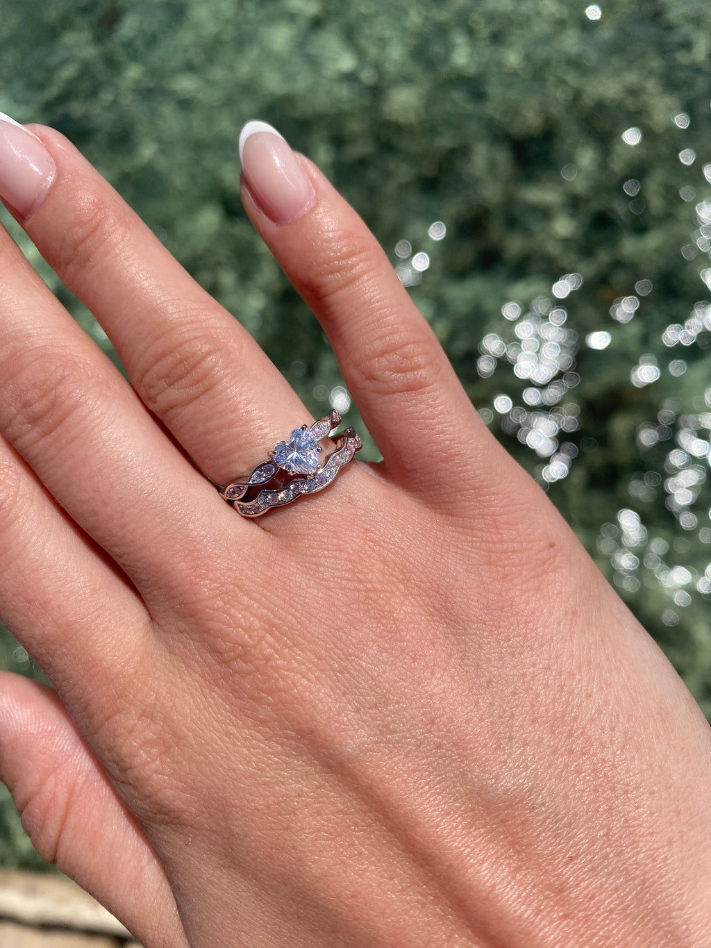 Heart Zirconia Ring Set | 925 Sterling Silver